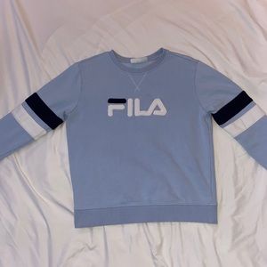 Baby blue FILA crew neck